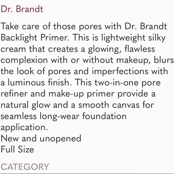 🌷Dr. BRANDT BACKLIGHT PRIMER NEW FULLSZ - Picture 8 of 8